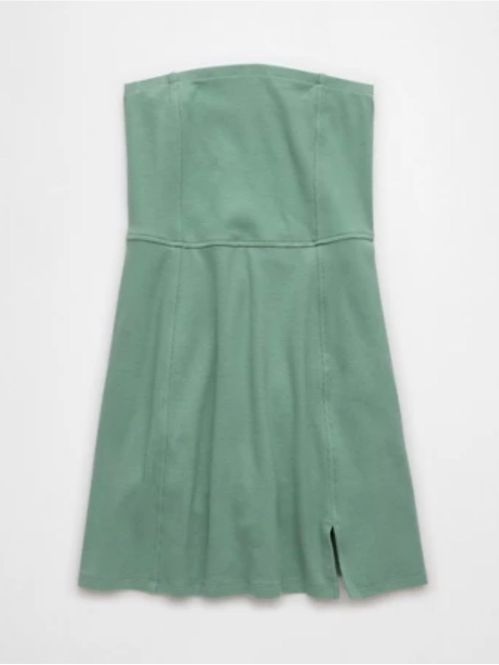 American Eagle Green Knit Ribbed Strapless Dress w/ Shorts